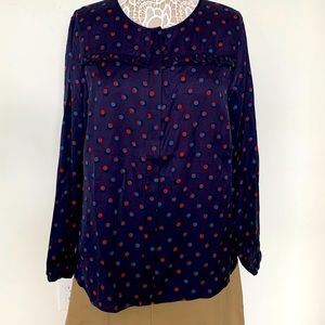 Boden subtle ruffle with dots top